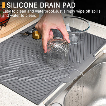 Silicone Drying Mat – Non-Slip, Heat-Safe Utensil Mat - VELEO