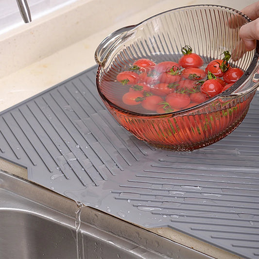 Silicone Drying Mat – Non-Slip, Heat-Safe Utensil Mat - VELEO