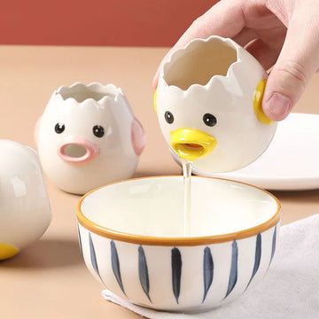 Cartoon Ceramic Egg Separator – Easy Egg White & Yolk Filter - VELEO