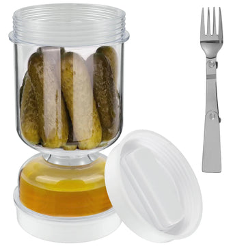 Pickle Jar with Built-In Fork & Separator - VELEO